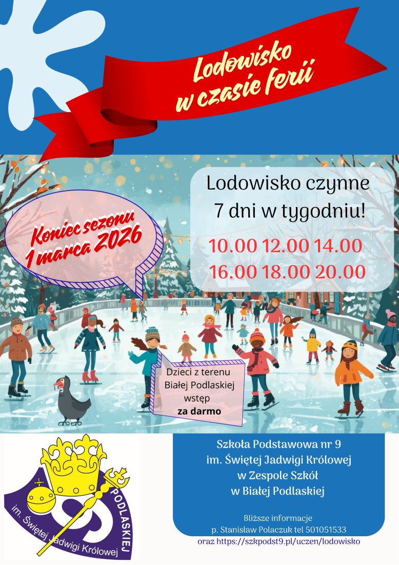 Plakat Lodowisko w feriach zimowych